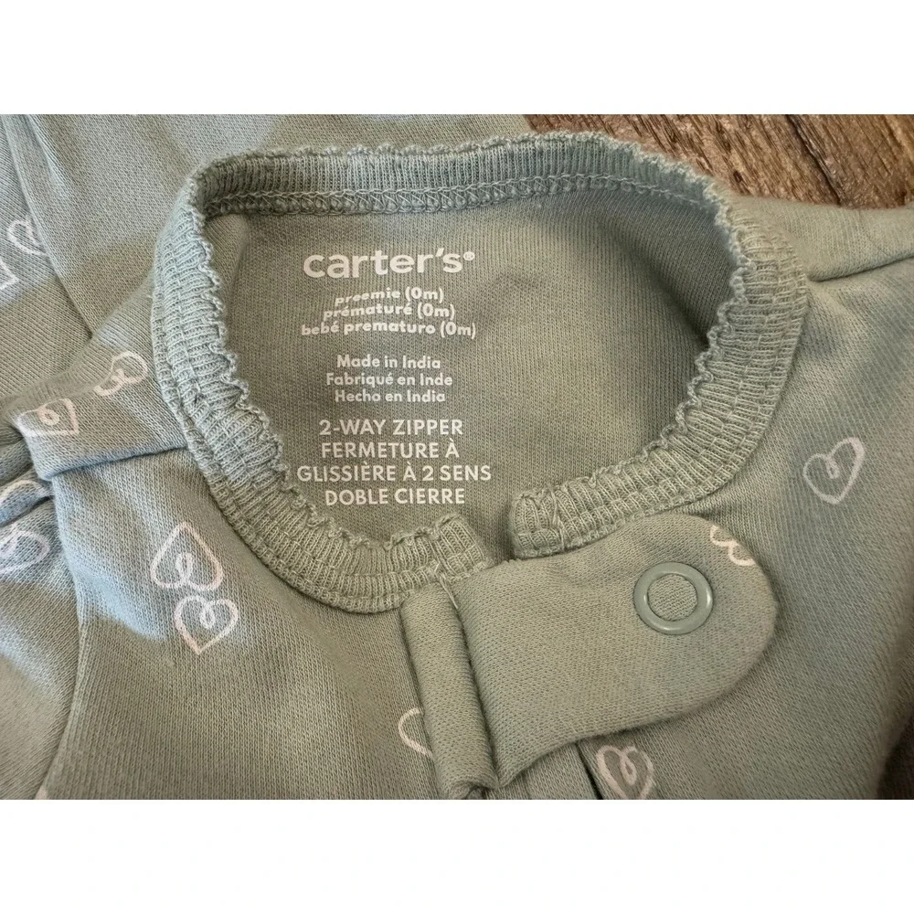 Carters Baby Girl Preemie Sleeper Outfit Heart Bumble Bee Clothes 2 Way Zipper‎